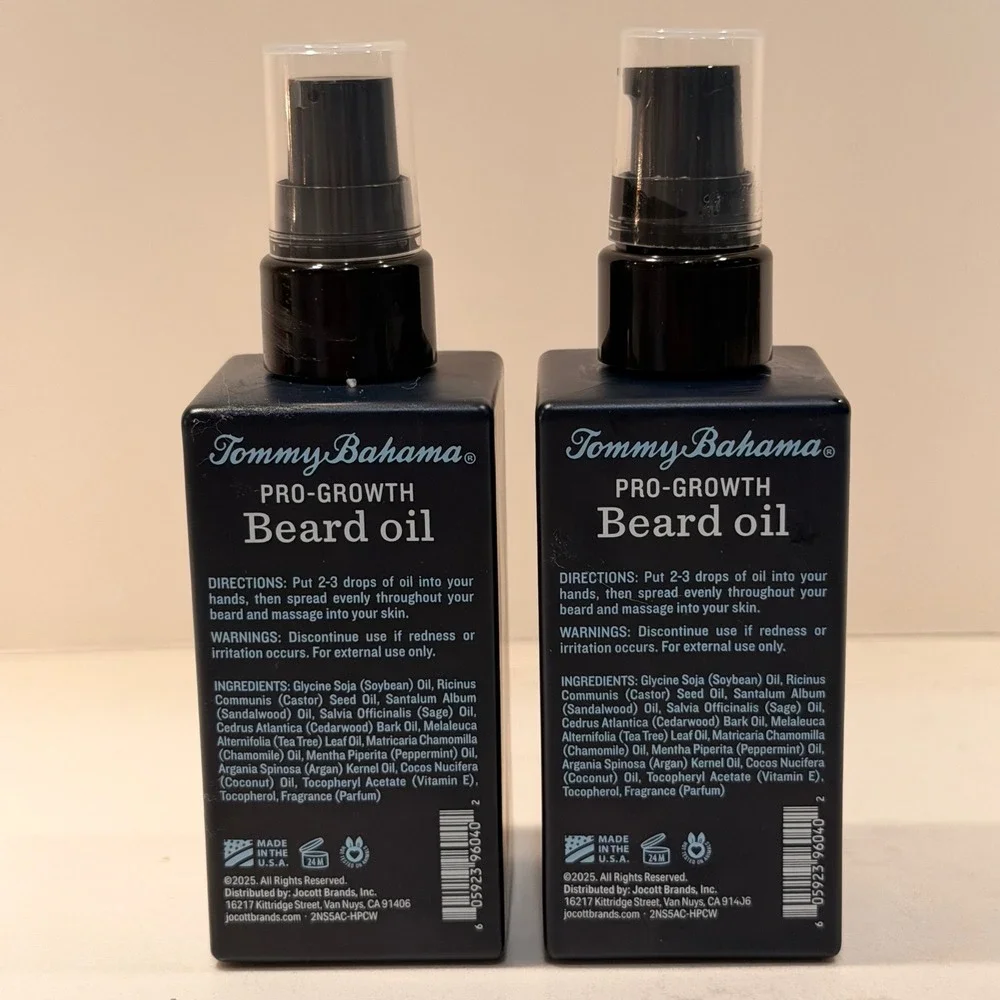 Tommy Bahama Pro-Growth Beard Oil 2 Bottles (2 fl oz x 2) Sea & Surf Castor Oil
